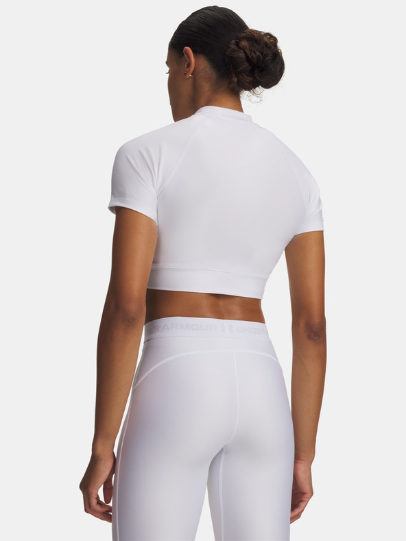 Under Armour Női póló Under Armour HeatGear Crop Mock SS-WHT