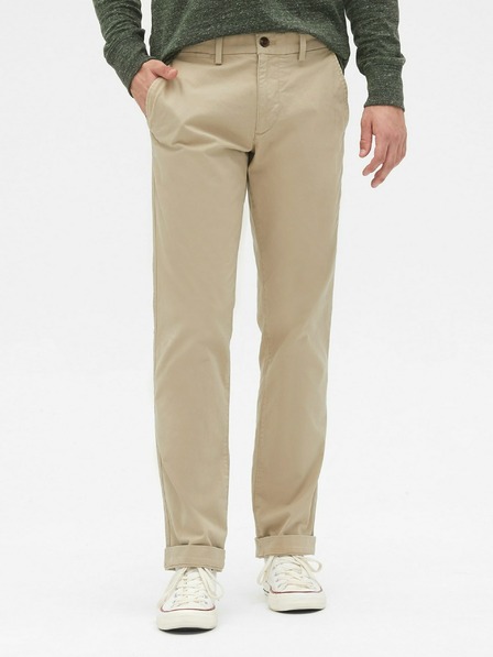 GAP Nadrág essential khaki straight fit GapFlex GAP