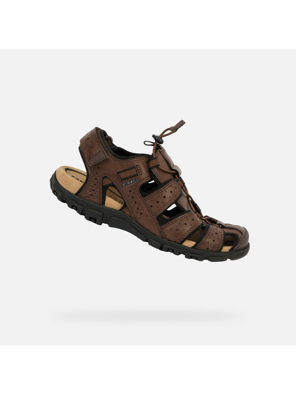 Geox Sötétbarna férfi szandál Geox Omo Sandal Strada