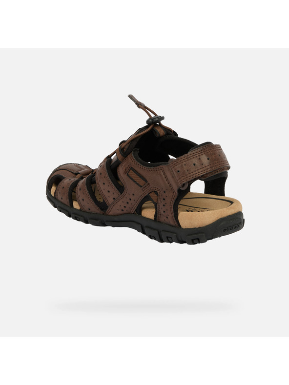 Geox Sötétbarna férfi szandál Geox Omo Sandal Strada