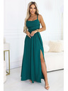 numoco Maxi ujjatlan ruha fűzős fűzéssel a hátoldalán és oldalsó hasítékkal - palackzöld