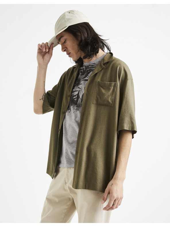 Celio Khaki színű férfi ing Celio Tallinn