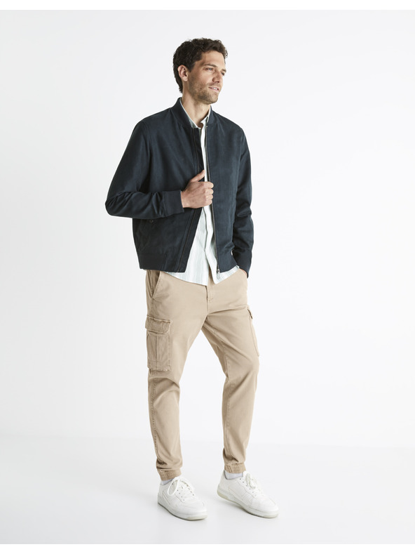 Celio Sötétkék férfi bomberbőr szarvasbőrből Celio Budain