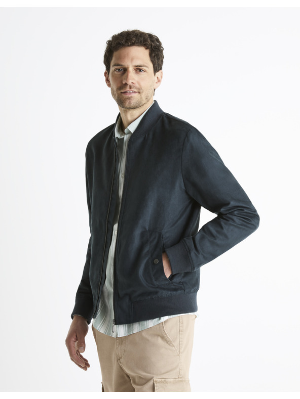 Celio Sötétkék férfi bomberbőr szarvasbőrből Celio Budain