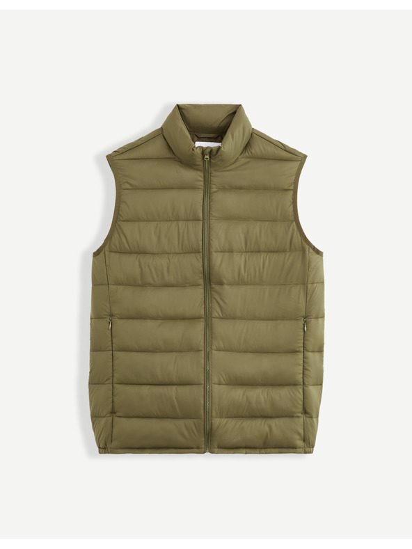 Celio Khaki színű férfi steppelt mellény Celio