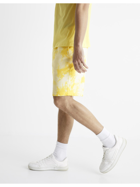Celio Sárga batikolt rövidnadrág Celio Botache