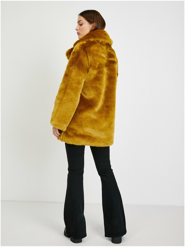 Orsay ORSAY mustárszínű női műszőrme kabát