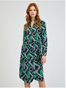 Orsay ORSAY zöld-fekete mintás átkötős női ruha