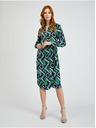 Orsay ORSAY zöld-fekete mintás átkötős női ruha