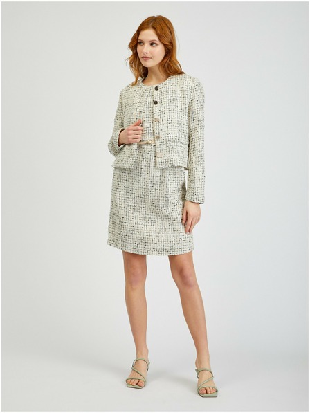 Orsay ORSAY krémszínű mintás női ruha övvel