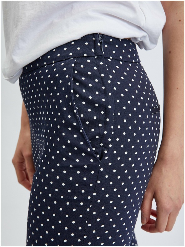 Orsay ORSAY sötétkék pöttyös háromnegyedes női nadrág