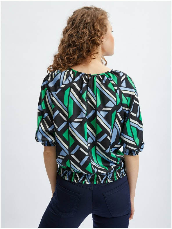 Orsay ORSAY fekete-zöld virágmintás női blúz