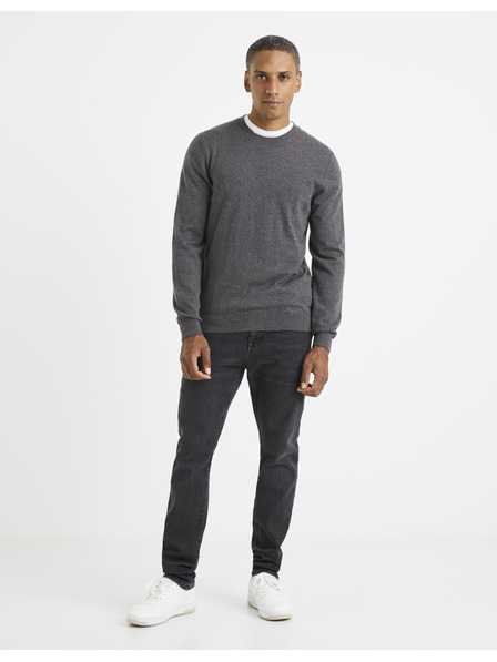 Celio Szürke férfi basic pulóver Celio