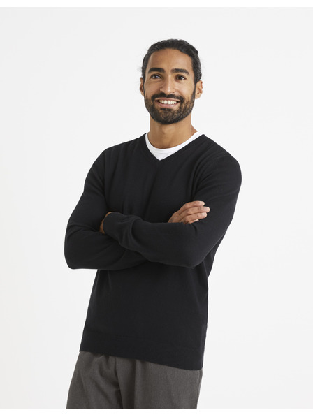 Celio Fekete Celio Veviflex pulóver