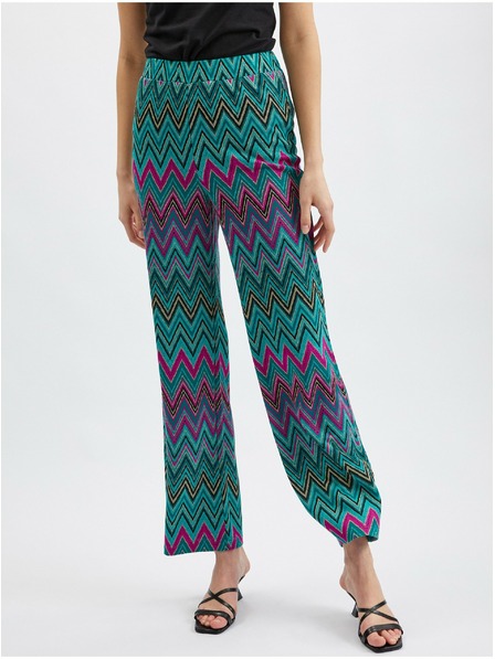 Orsay ORSAY rózsaszín-zöld női mintás nadrág