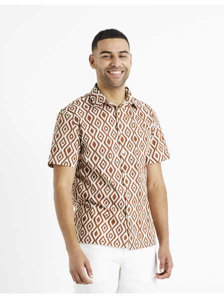 Celio Barna és krémszínű férfi mintás ing Celio Daprint Celio Daprint