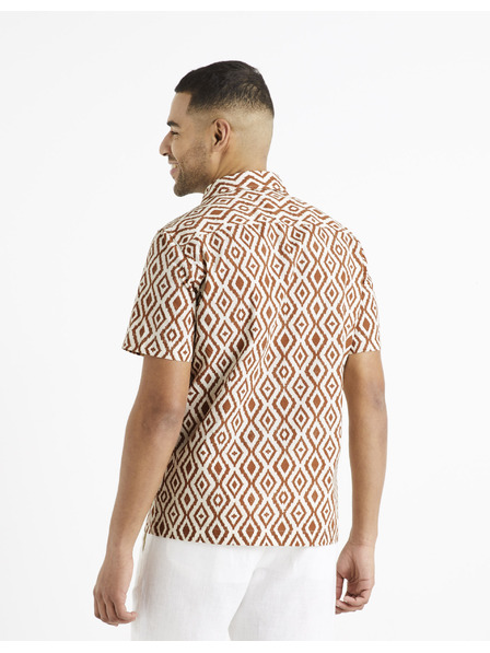 Celio Barna és krémszínű férfi mintás ing Celio Daprint Celio Daprint