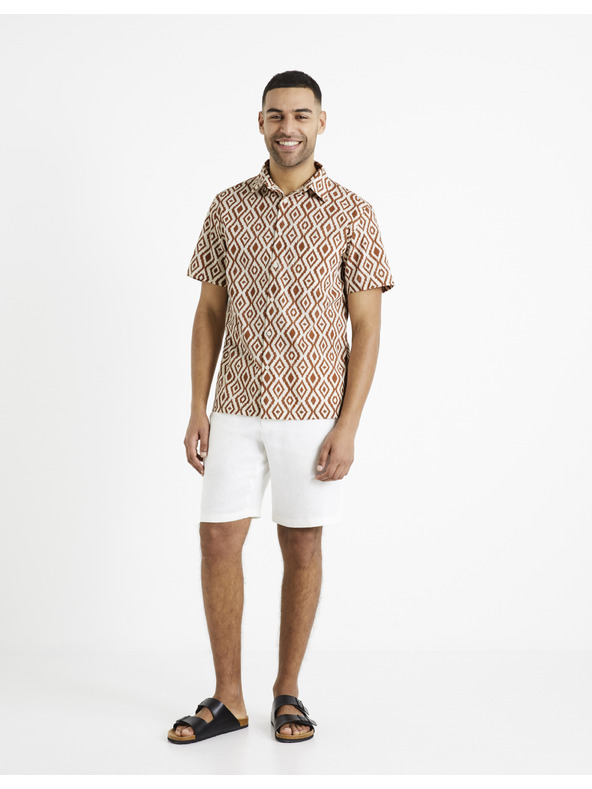 Celio Barna és krémszínű férfi mintás ing Celio Daprint Celio Daprint