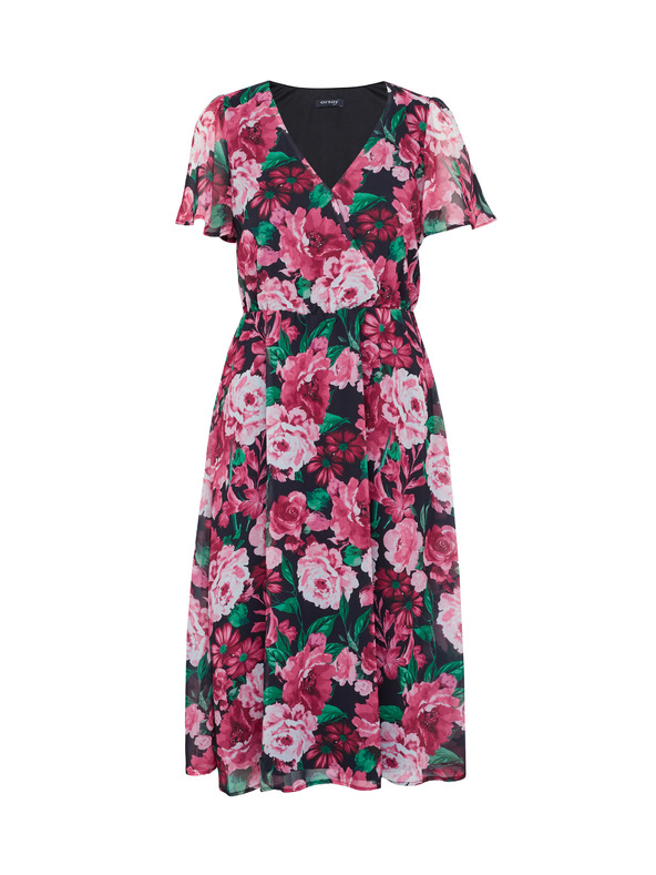 Orsay ORSAY fekete-rózsaszín virágmintás női ruha