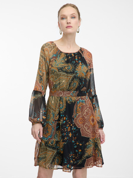 Orsay ORSAY fekete-barna mintás női ruha