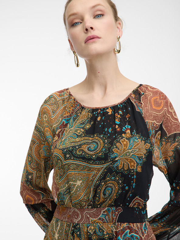 Orsay ORSAY fekete-barna mintás női ruha