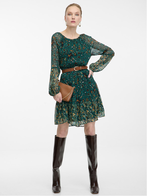 Orsay ORSAY petróleumzöld mintás női ruha