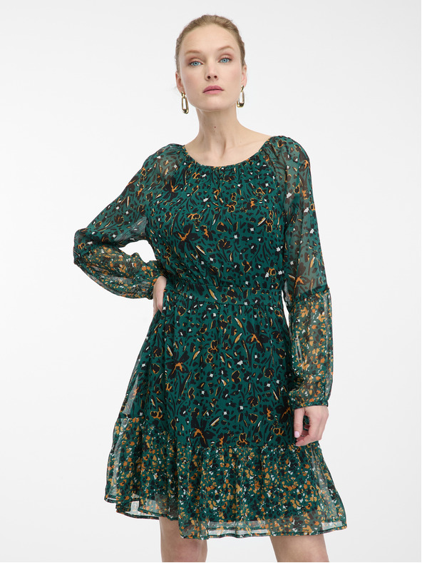 Orsay ORSAY petróleumzöld mintás női ruha