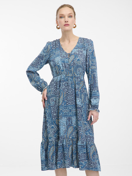 Orsay ORSAY kék mintás női midiruha