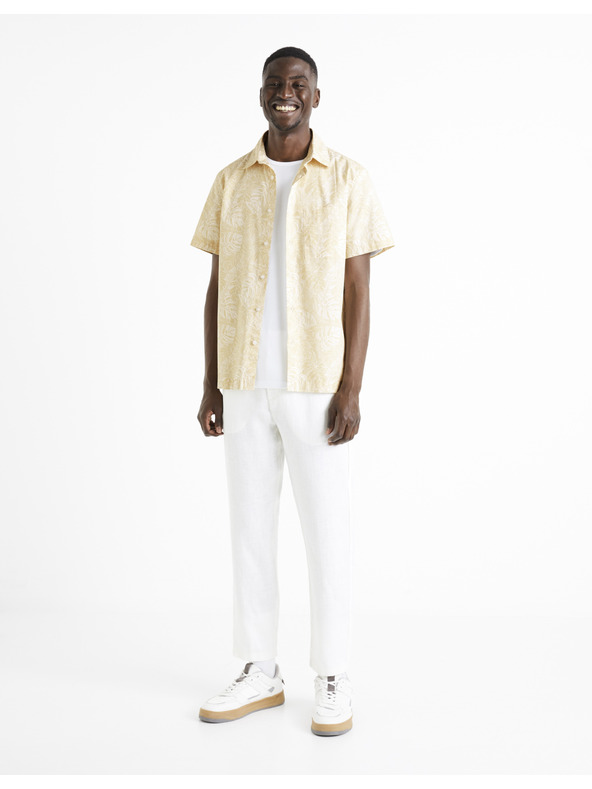 Celio Bézs színű férfi mintás ing Celio Daprinti