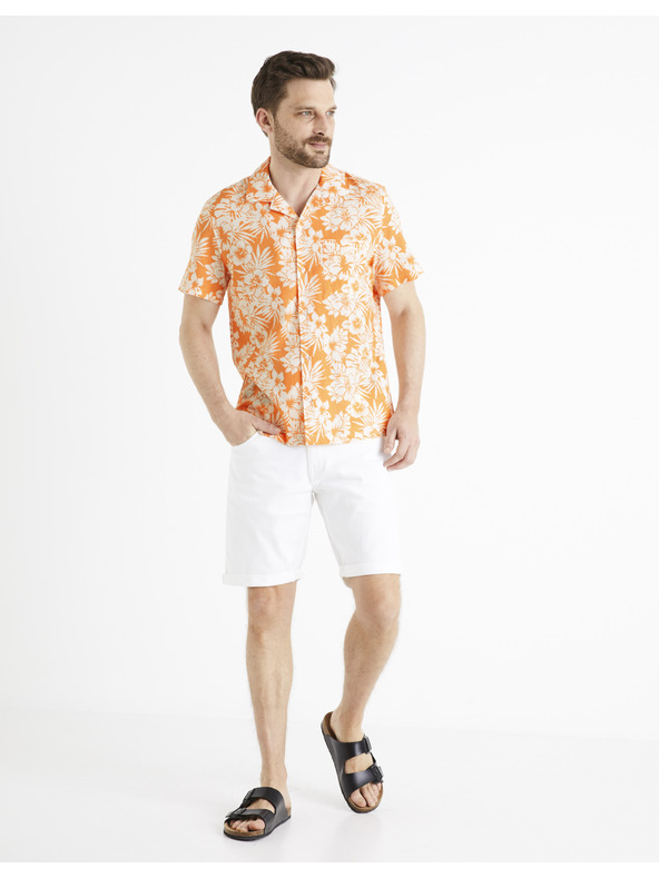 Celio Narancssárga férfi virágos ing Celio Dafleuris