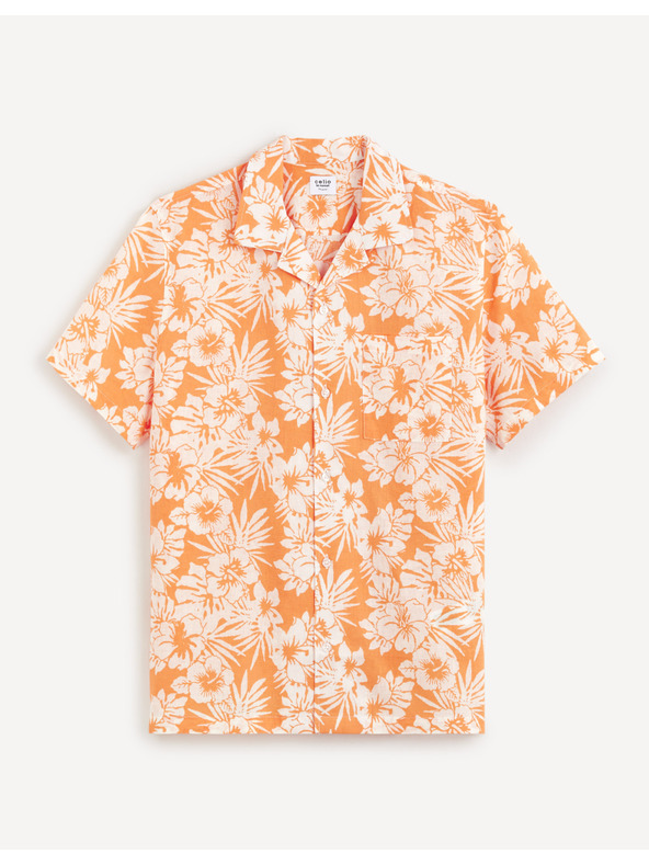 Celio Narancssárga férfi virágos ing Celio Dafleuris