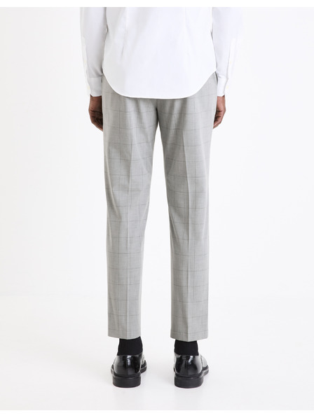 Celio Világosszürke férfi kockás chino nadrág Celio Gocarreau