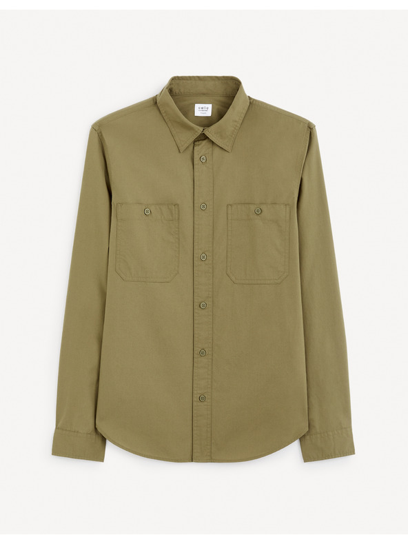 Celio Khaki színű férfi póló Celio Gagusti2