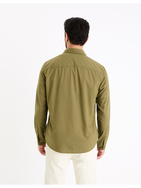 Celio Khaki színű férfi póló Celio Gagusti2