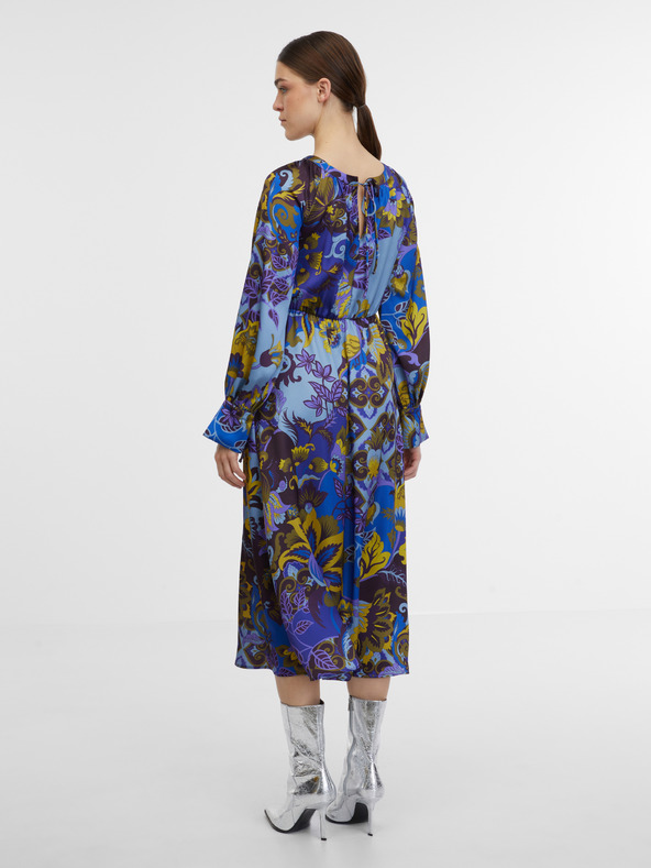 Orsay ORSAY kék női mintás szatén midi ruha