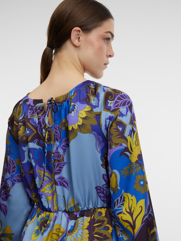 Orsay ORSAY kék női mintás szatén midi ruha