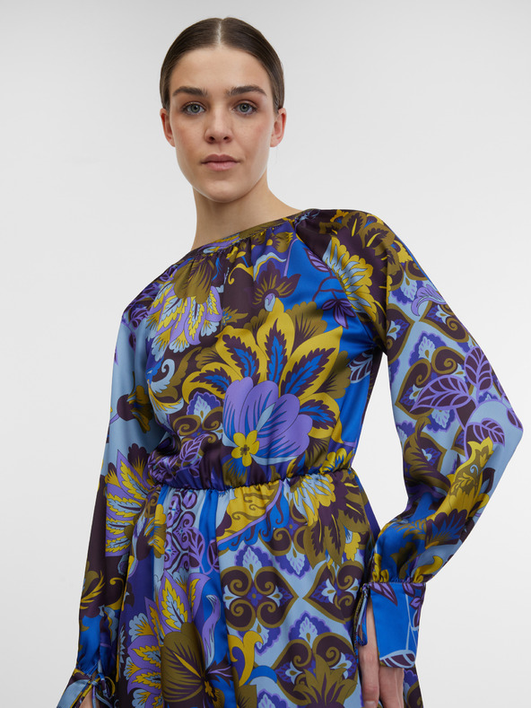 Orsay ORSAY kék női mintás szatén midi ruha