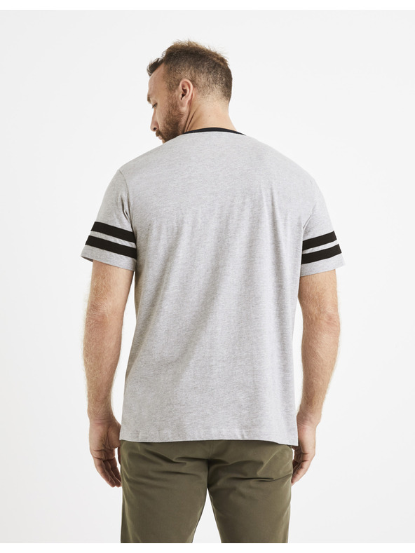 Celio Világosszürke férfi nyomtatott póló Celio