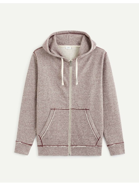 Celio Burgundia férfi brindle kapucnis pulóver Celio