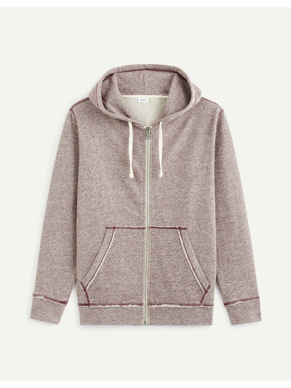 Celio Burgundia férfi brindle kapucnis pulóver Celio