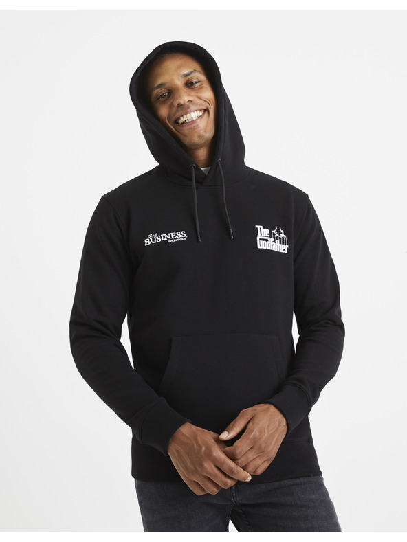 Celio Fekete férfi Celio Lvegodsw kapucnis pulóver Kép Fekete férfi kapucnis pulóver