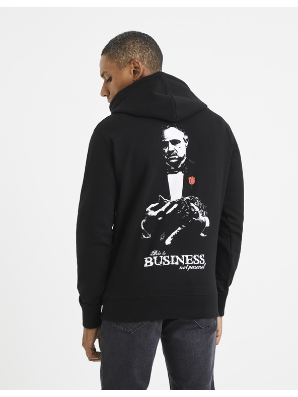 Celio Fekete férfi Celio Lvegodsw kapucnis pulóver Kép Fekete férfi kapucnis pulóver