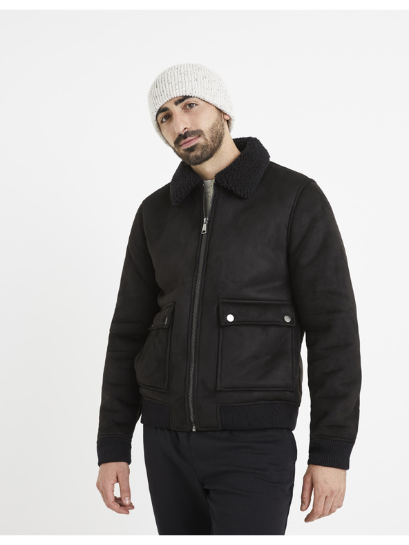 Celio Fekete műszőrme kabát Celio Vutoronto