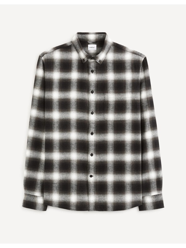 Celio Sötétbarna kockás ing Celio Vaflaca