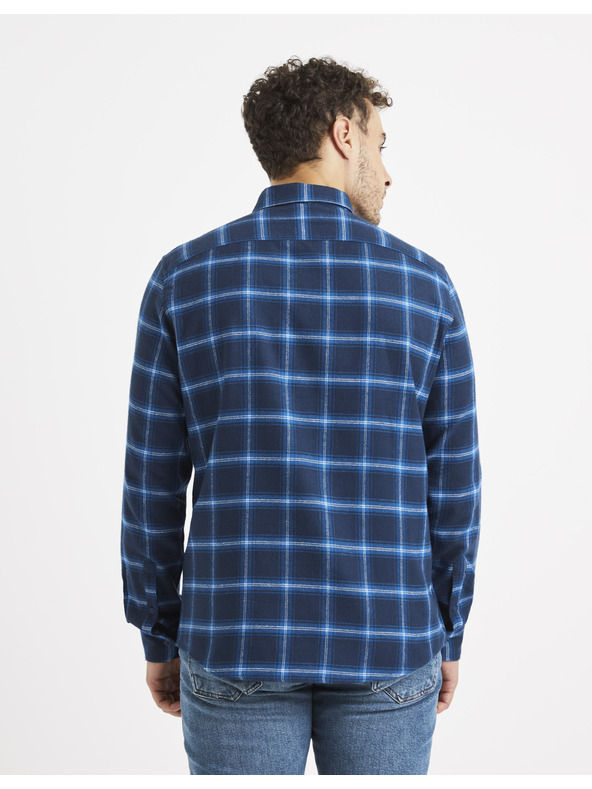 Celio Sötétkék kockás ing Celio Vaflaca