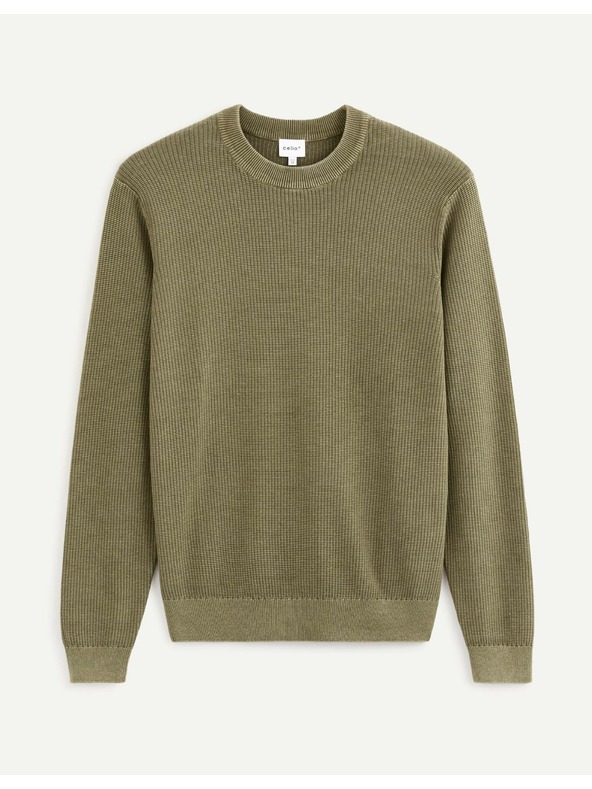 Celio Khaki színű alap pulóver Celio Vecold
