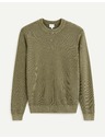 Celio Khaki színű alap pulóver Celio Vecold