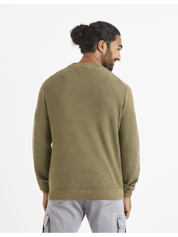 Celio Khaki színű alap pulóver Celio Vecold