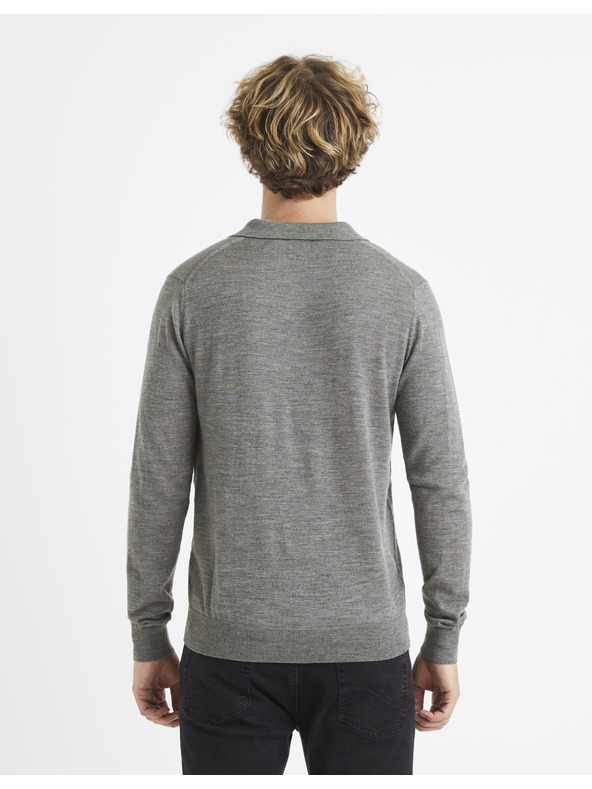 Celio Celio Veitalian szürke gyapjú pulóver