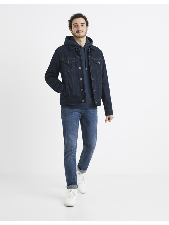 Celio Sötétkék férfi kapucnis Celio Vesix kapucnis pulóver